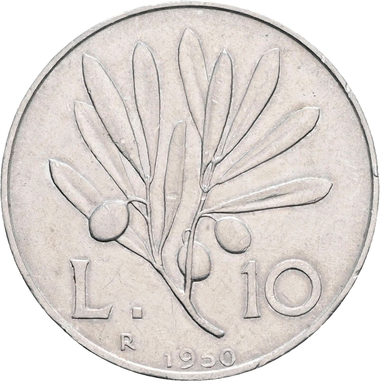10 Lire 1950 – Vorderseite