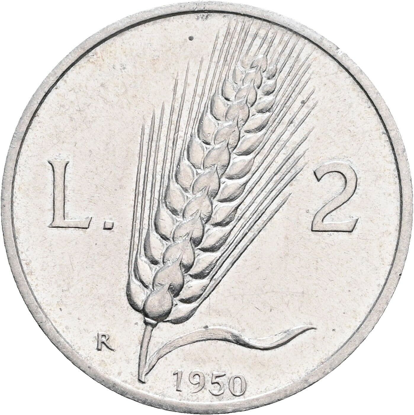 2 Lire 1950 – Rückseite