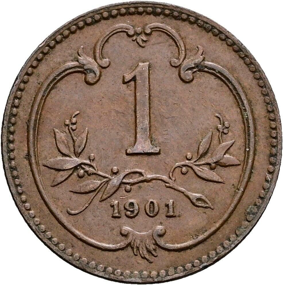 1 Heller Franz Joseph I. 1848-1916 1901 – Vorderseite