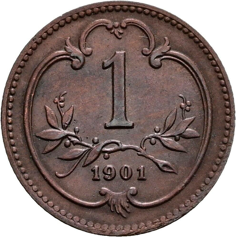 1 Heller Franz Joseph I. 1848-1916 1901 – Vorderseite