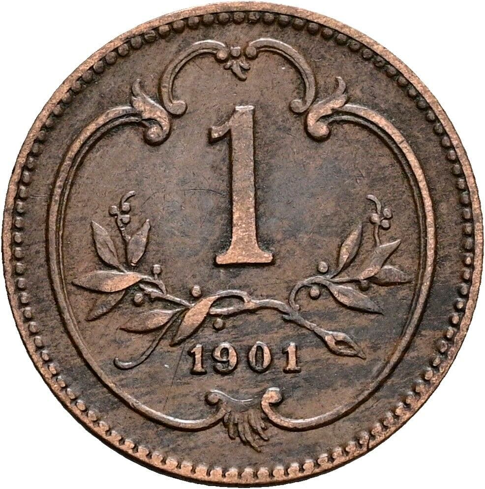 1 Heller Franz Joseph I. 1848-1916 1901 – Vorderseite