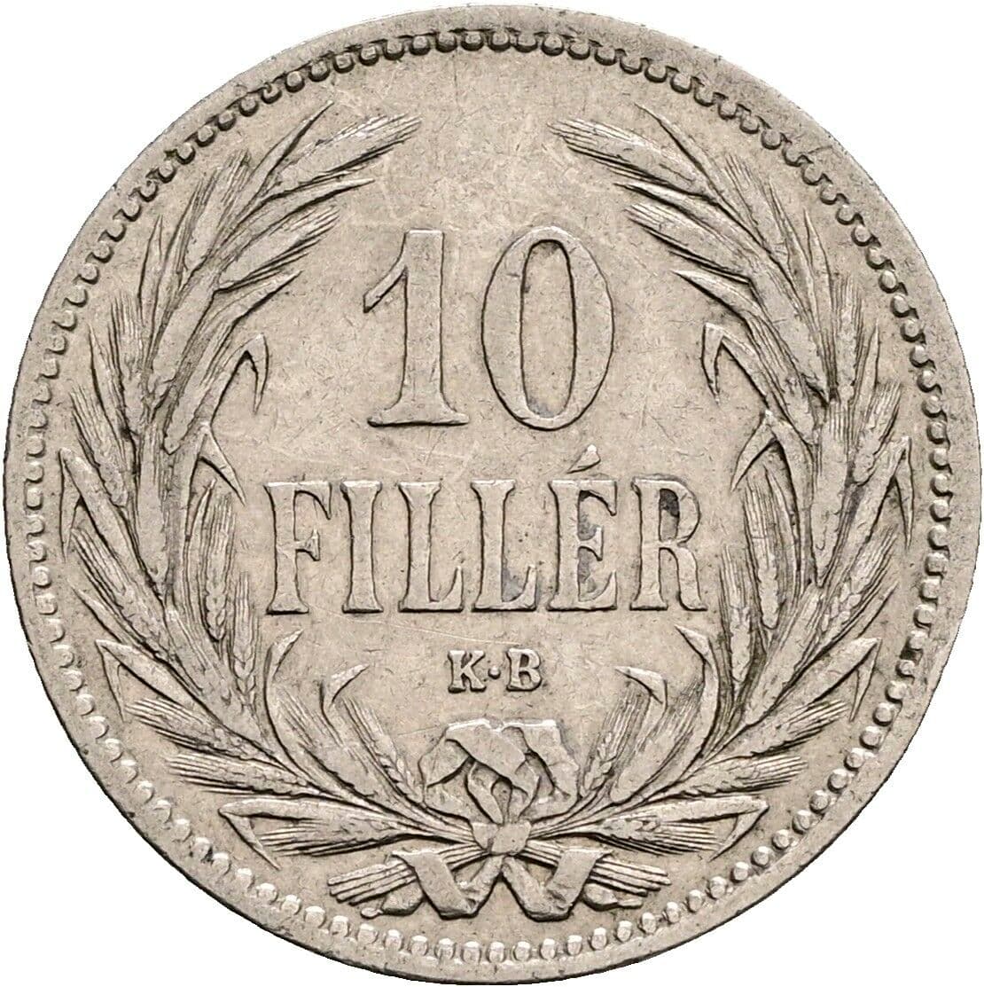 10 Filler Franz Joseph I. 1848-1916 1894 KB, Kremnitz – Vorderseite