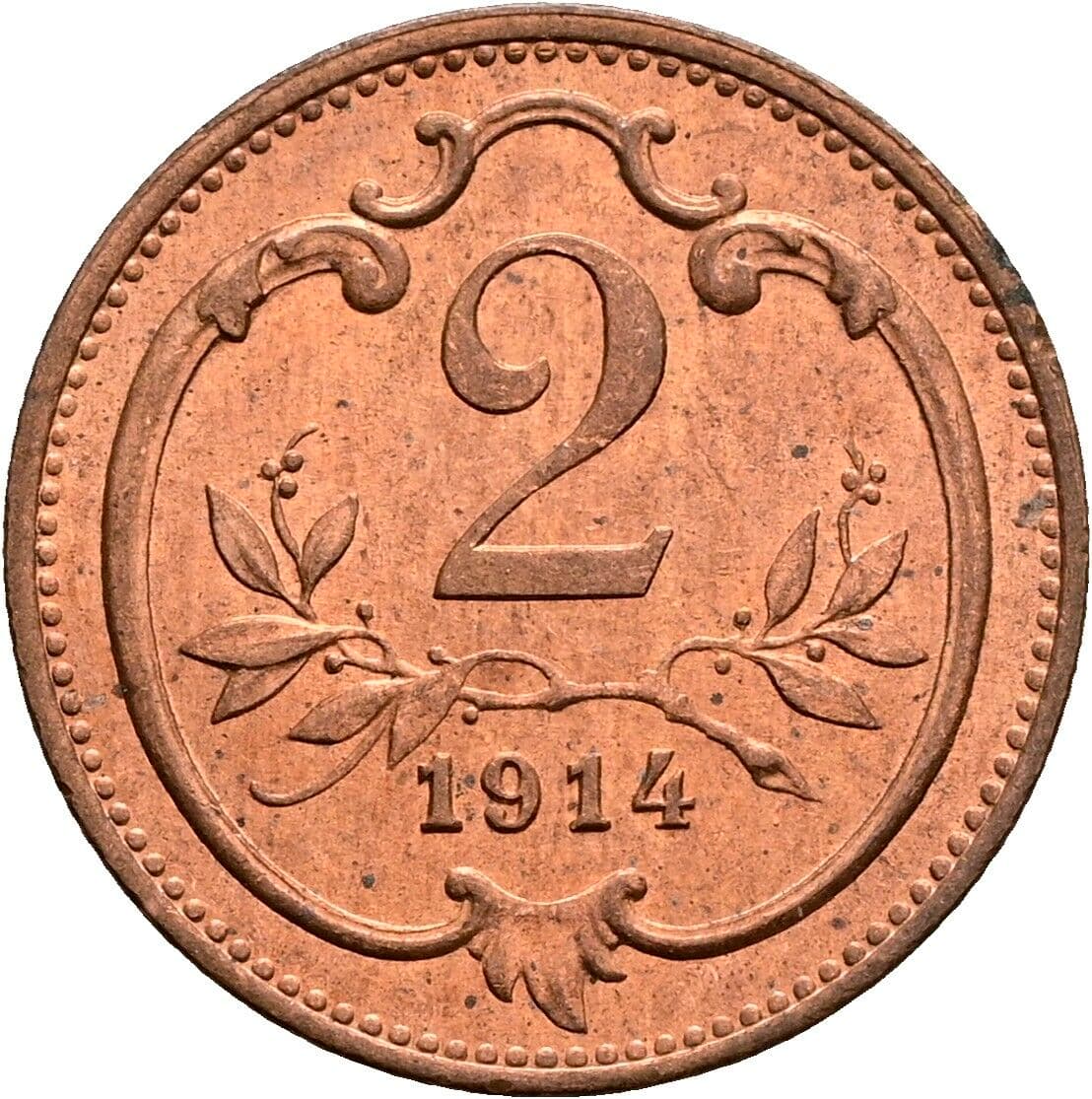 2 Heller Franz Joseph I. 1848-1916 1914 – Vorderseite
