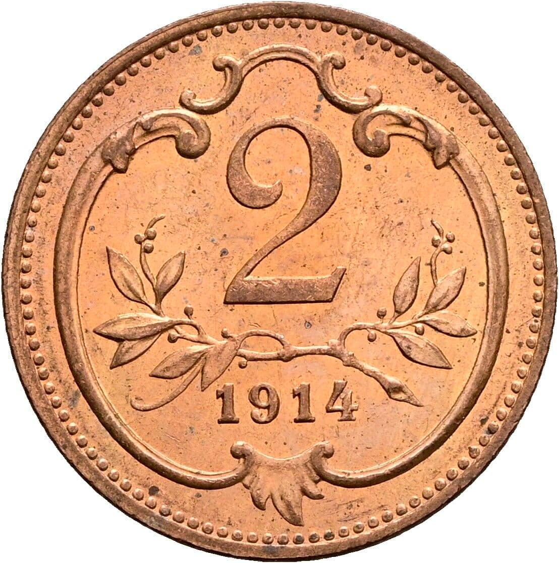 2 Heller Franz Joseph I. 1848-1916 1914 – Vorderseite