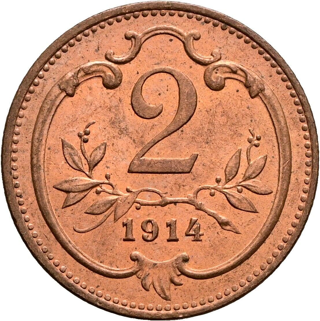2 Heller Franz Joseph I. 1848-1916 1914 – Vorderseite