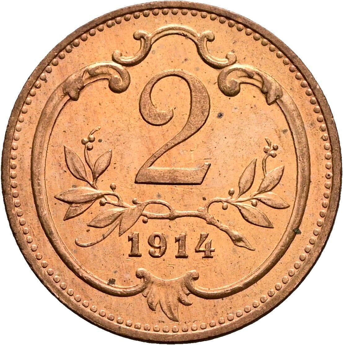 2 Heller Franz Joseph I. 1848-1916 1914 – Vorderseite