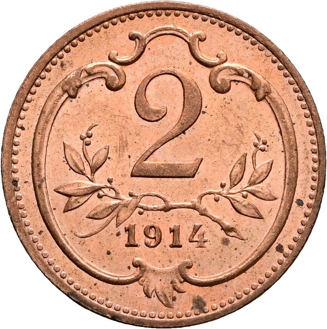 2 Heller Franz Joseph I. 1848-1916 1914 – Vorderseite