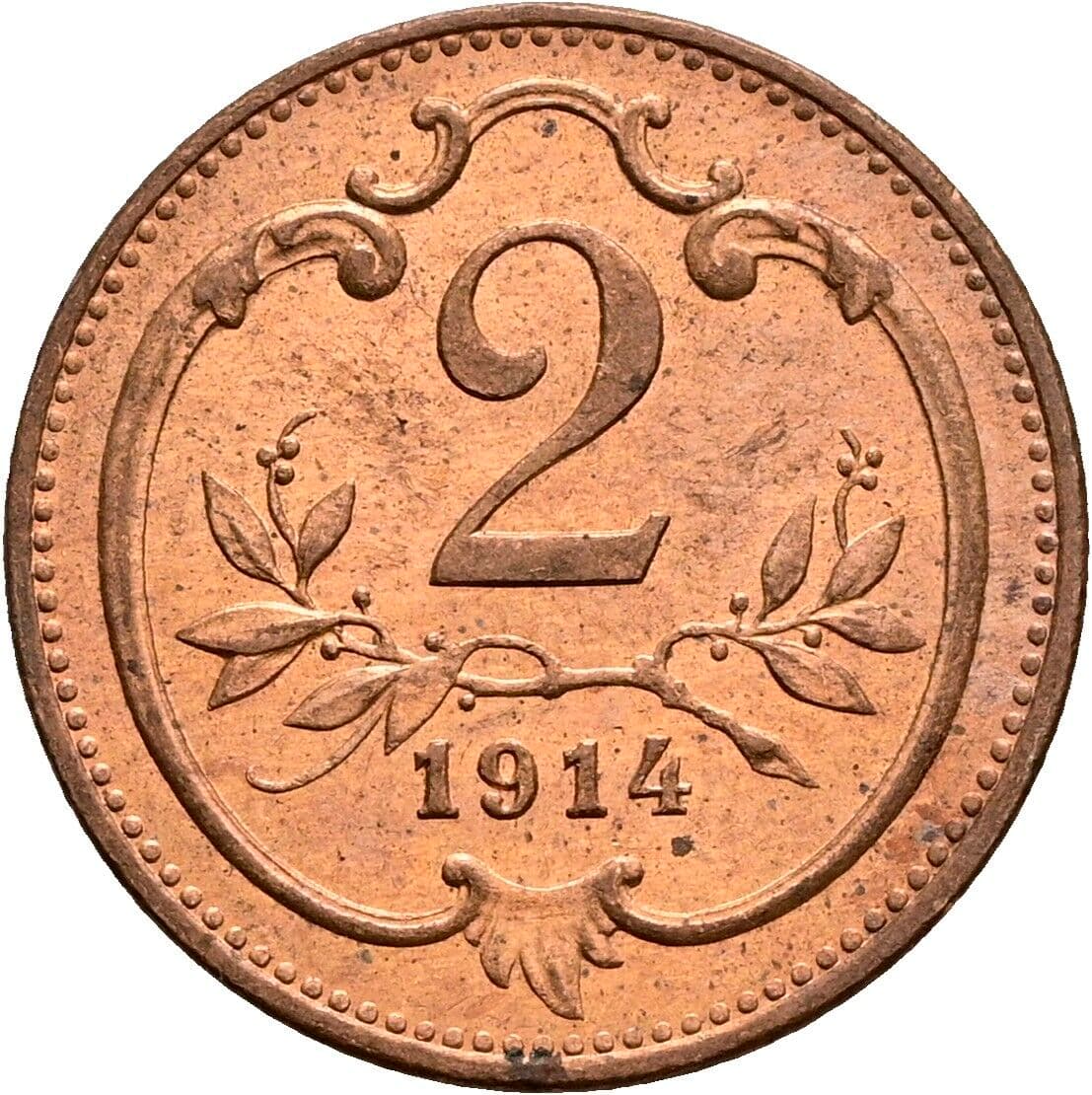 2 Heller Franz Joseph I. 1848-1916 1914 – Vorderseite