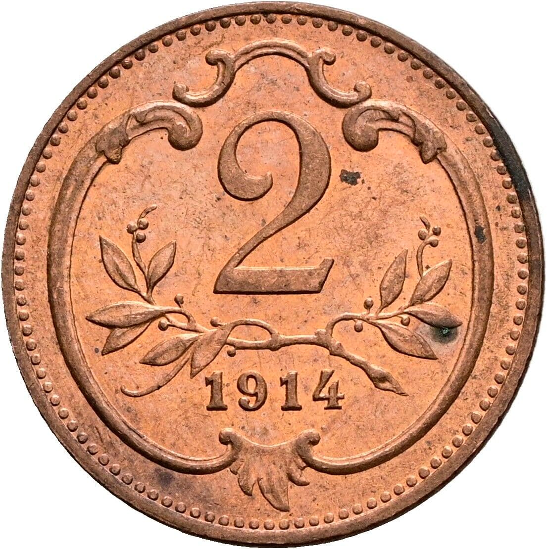 2 Heller Franz Joseph I. 1848-1916 1914 – Vorderseite