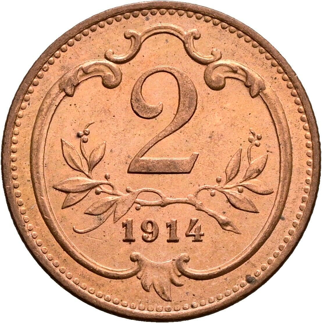 2 Heller Franz Joseph I. 1848-1916 1914 – Vorderseite