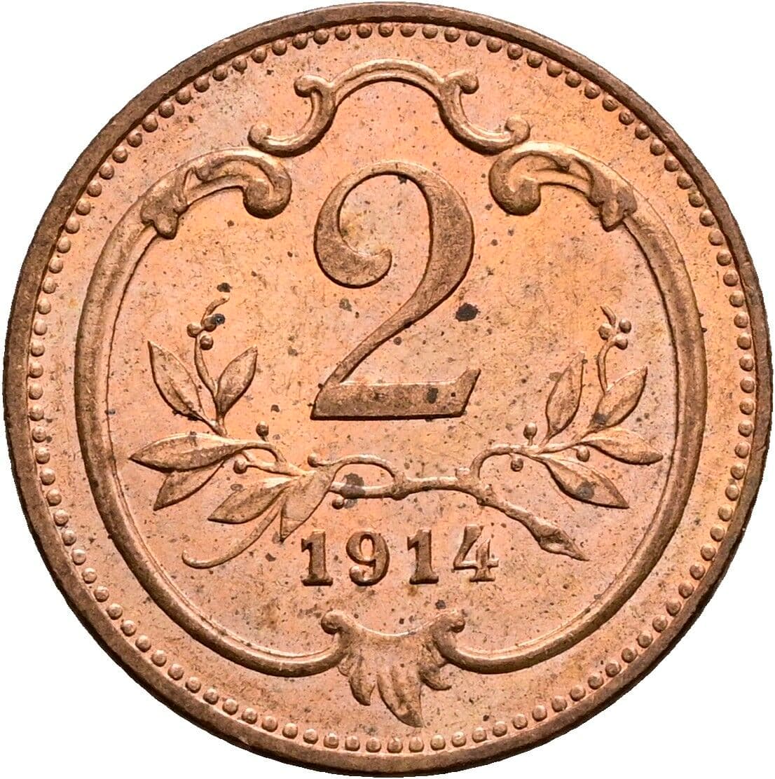 2 Heller Franz Joseph I. 1848-1916 1914 – Vorderseite