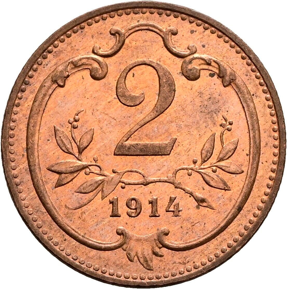 2 Heller Franz Joseph I. 1848-1916 1914 – Vorderseite