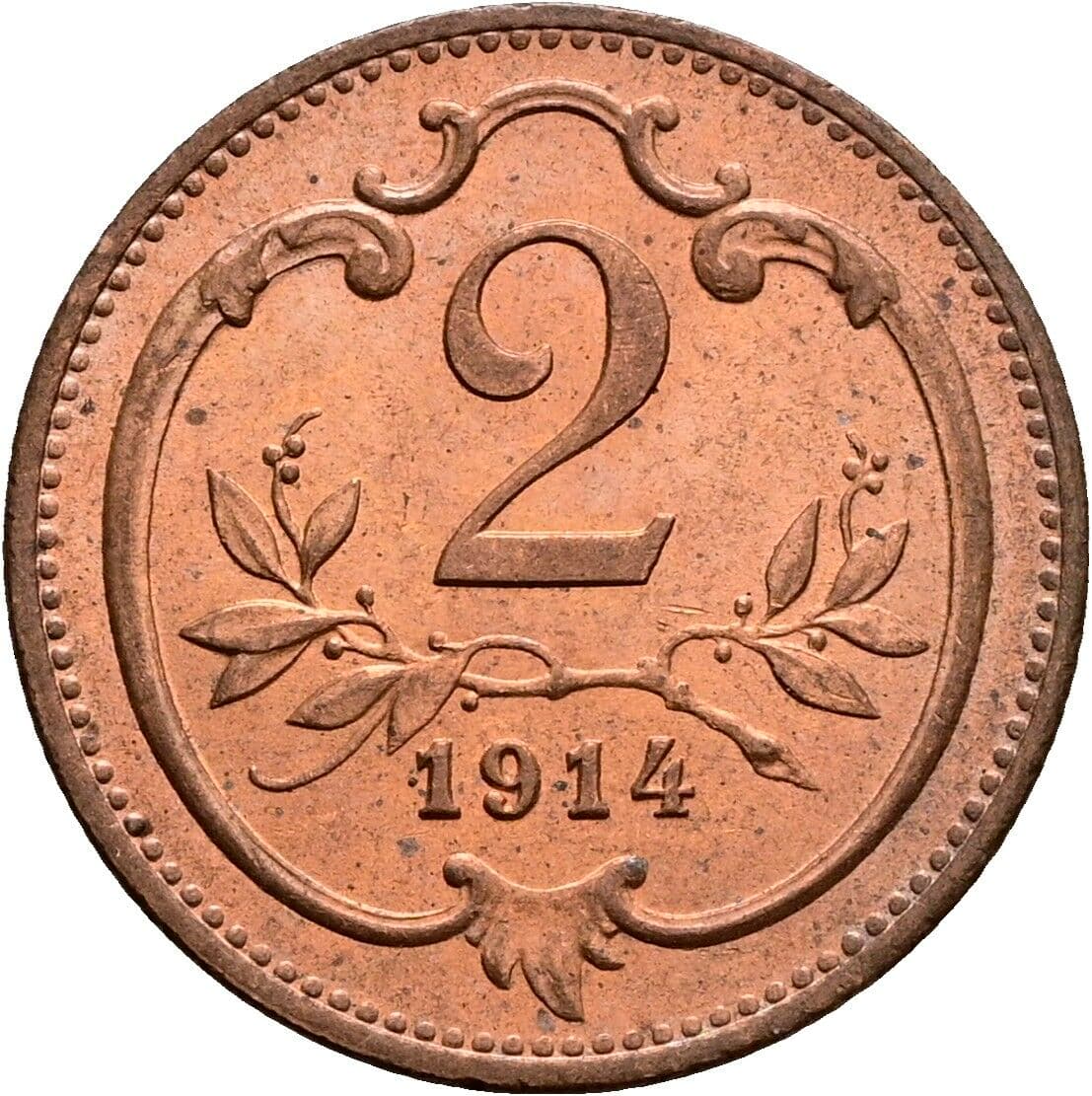 2 Heller Franz Joseph I. 1848-1916 1914 – Vorderseite