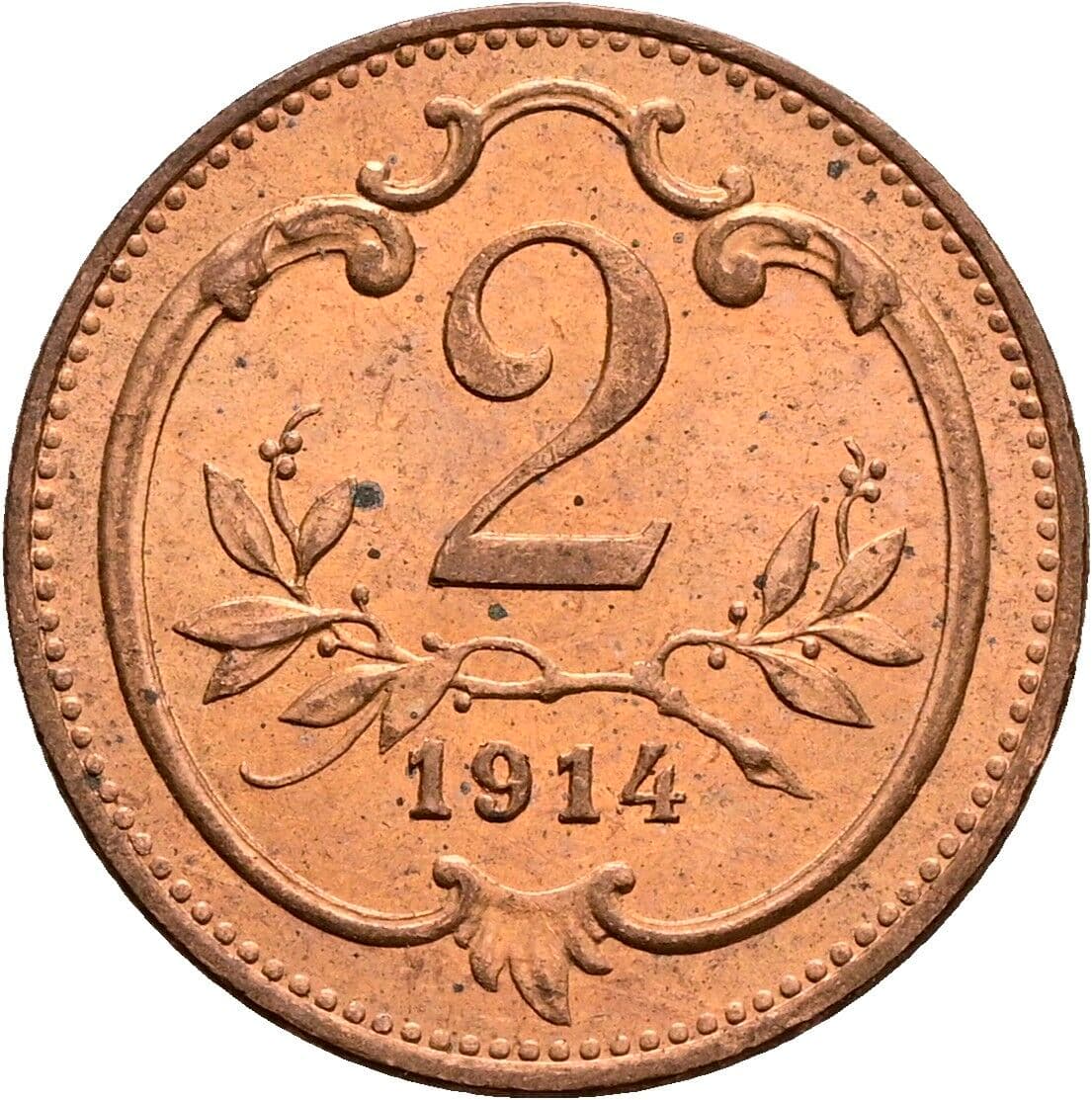 2 Heller Franz Joseph I. 1848-1916 1914 – Vorderseite