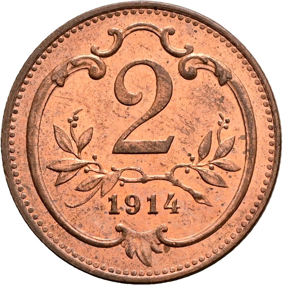 2 Heller Franz Joseph I. 1848-1916 1914 – Vorderseite