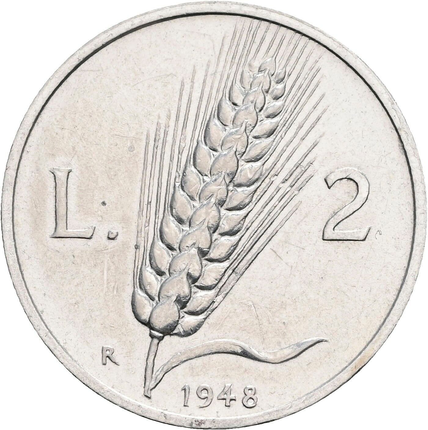 2 Lire 1948 – Rückseite