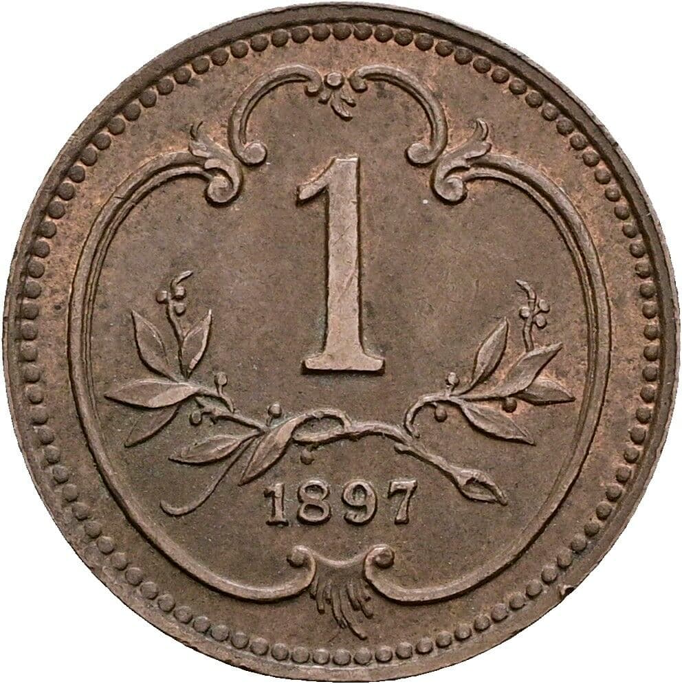 1 Heller Franz Joseph I. 1848-1916 1897 – Vorderseite