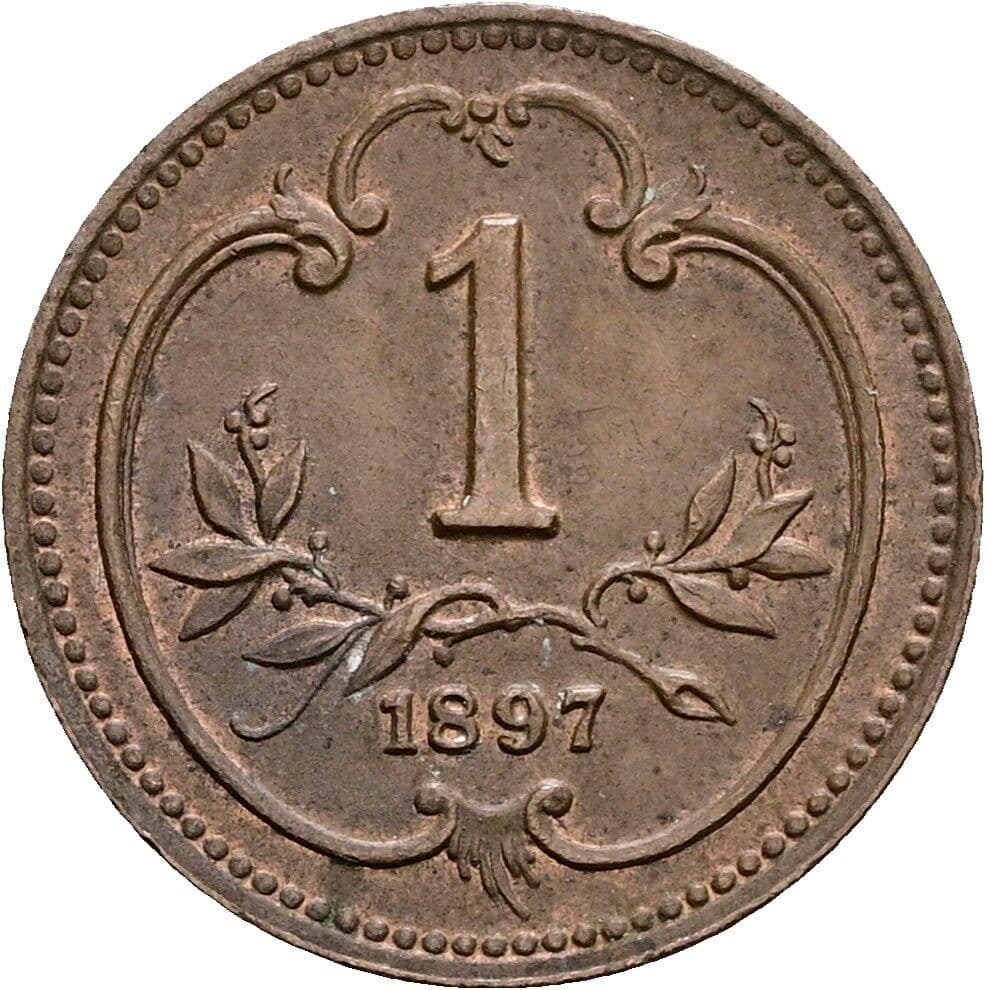 1 Heller Franz Joseph I. 1848-1916 1897 – Vorderseite