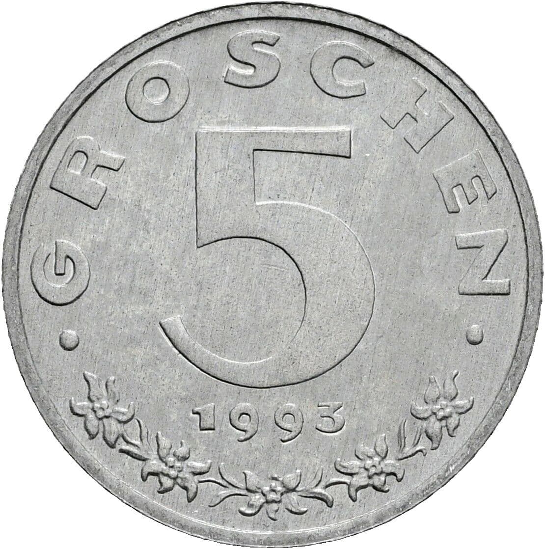 5 Groschen 1993 – Vorderseite