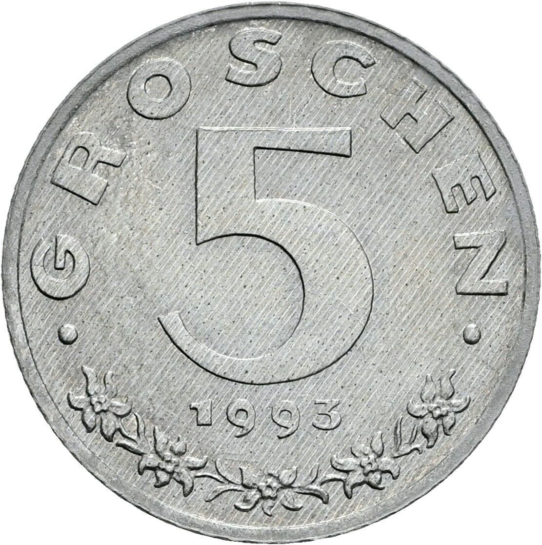 5 Groschen 1993 – Vorderseite