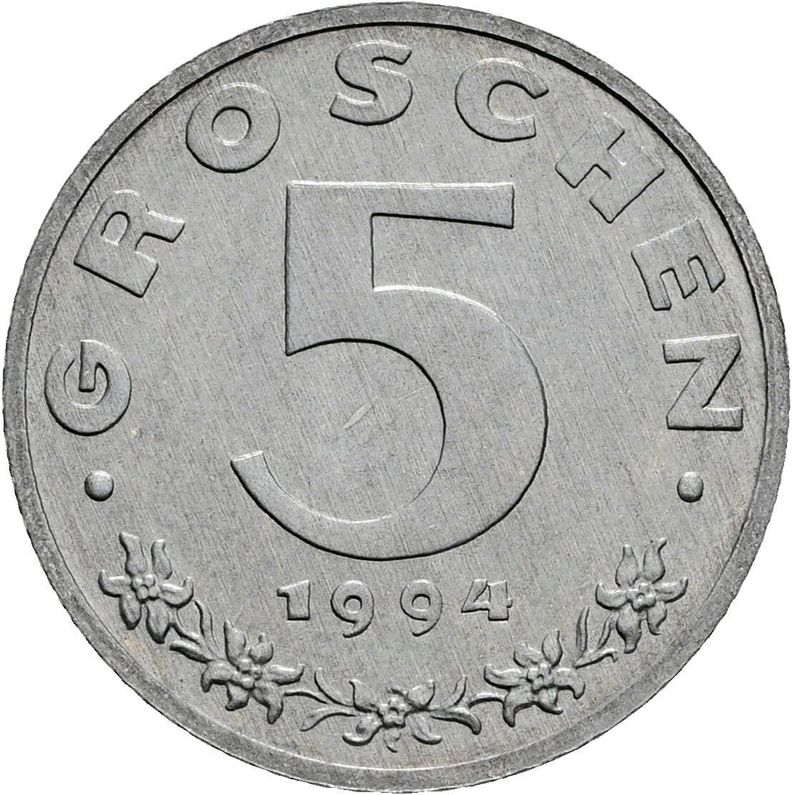 5 Groschen 1994 – Vorderseite