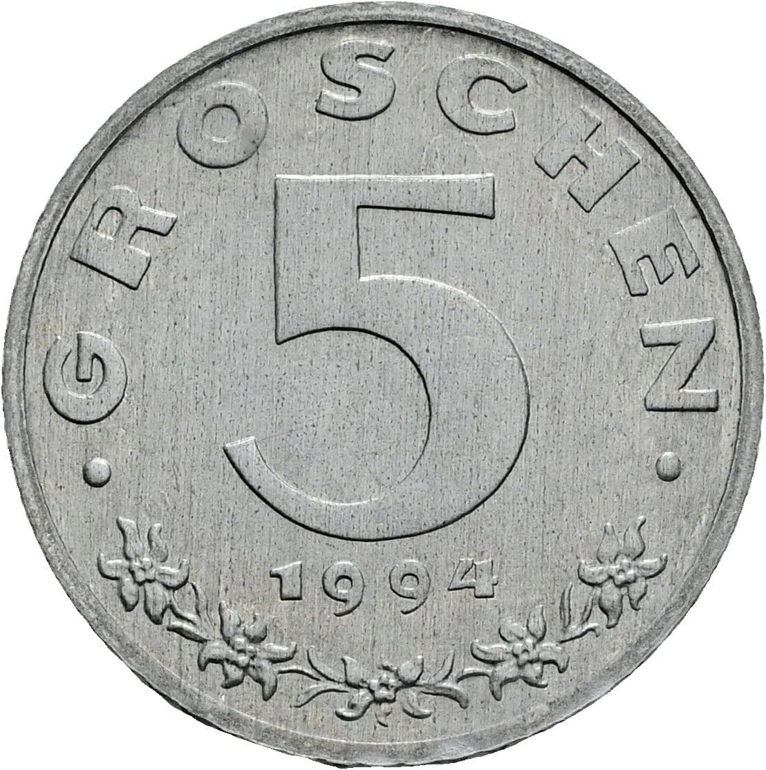 5 Groschen 1994 – Vorderseite