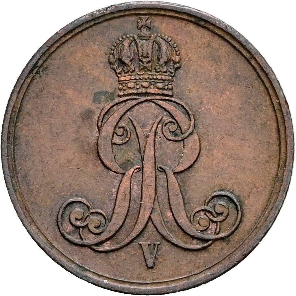 1 Pfennig Georg V. 1851-1866 1862 B – Rückseite