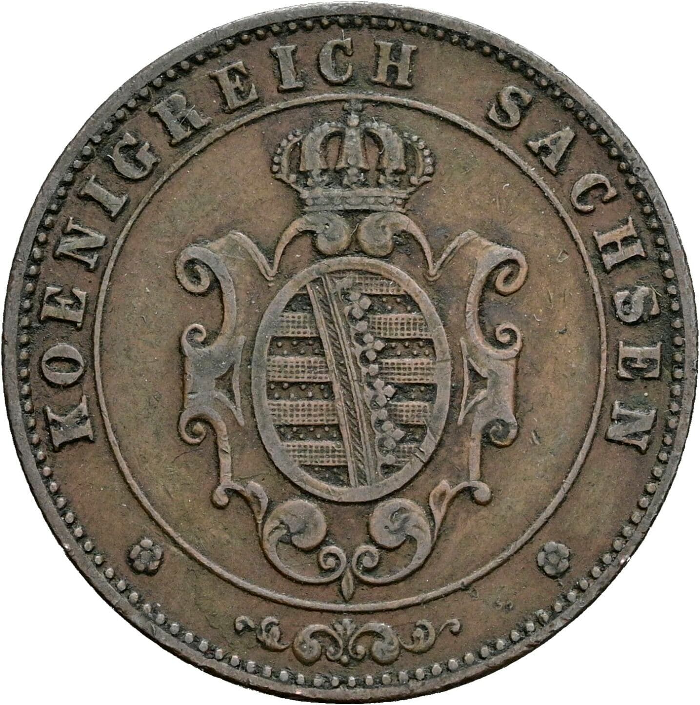 5 Pfennig Johann 1854-1873 1863 B – Rückseite