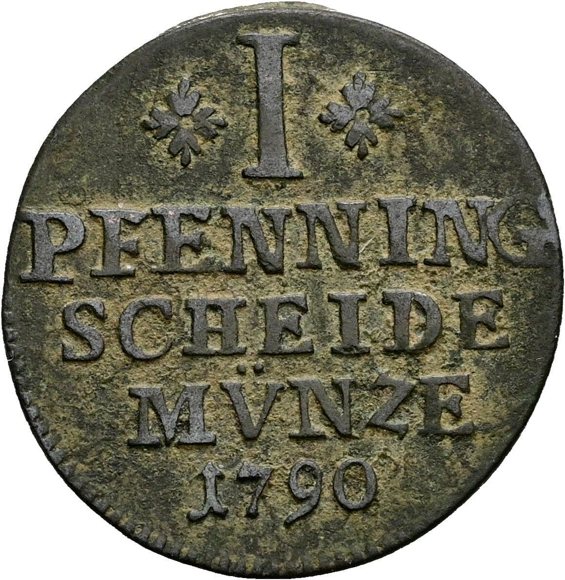 1 Pfennig Karl Wilhelm Ferdinand 1780-1806 1790 – Vorderseite