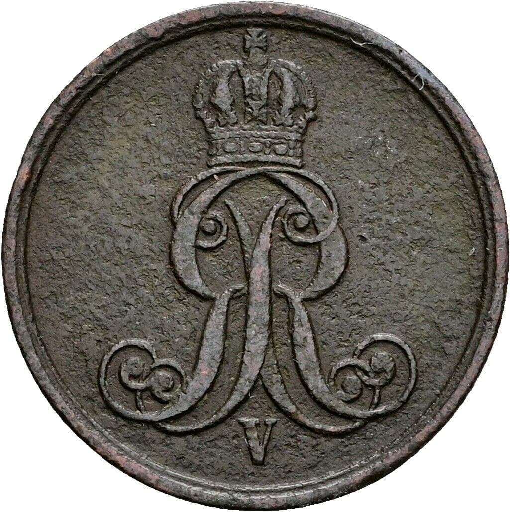 1 Pfennig Georg V. 1851-1866 1858 B – Rückseite