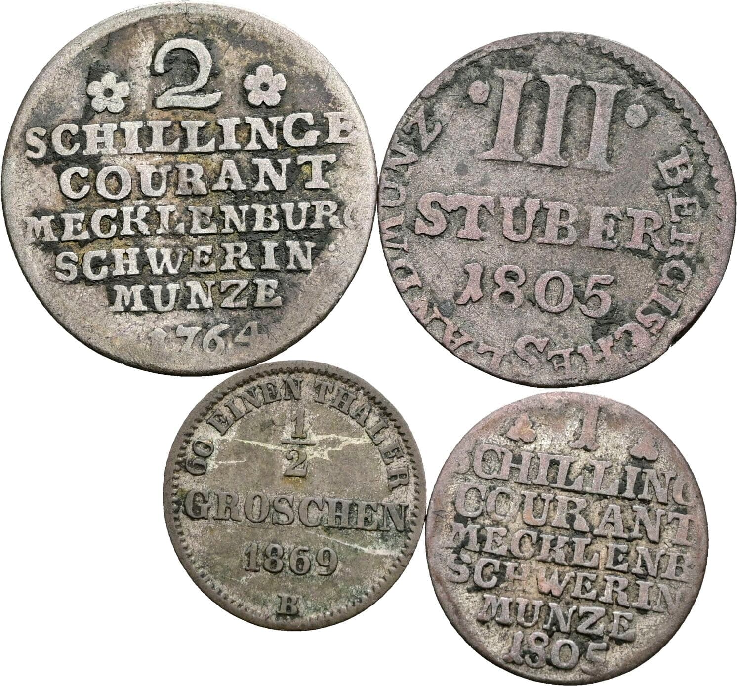 Lot 4 Stück Silber Kleinmünzen – Vorderseite