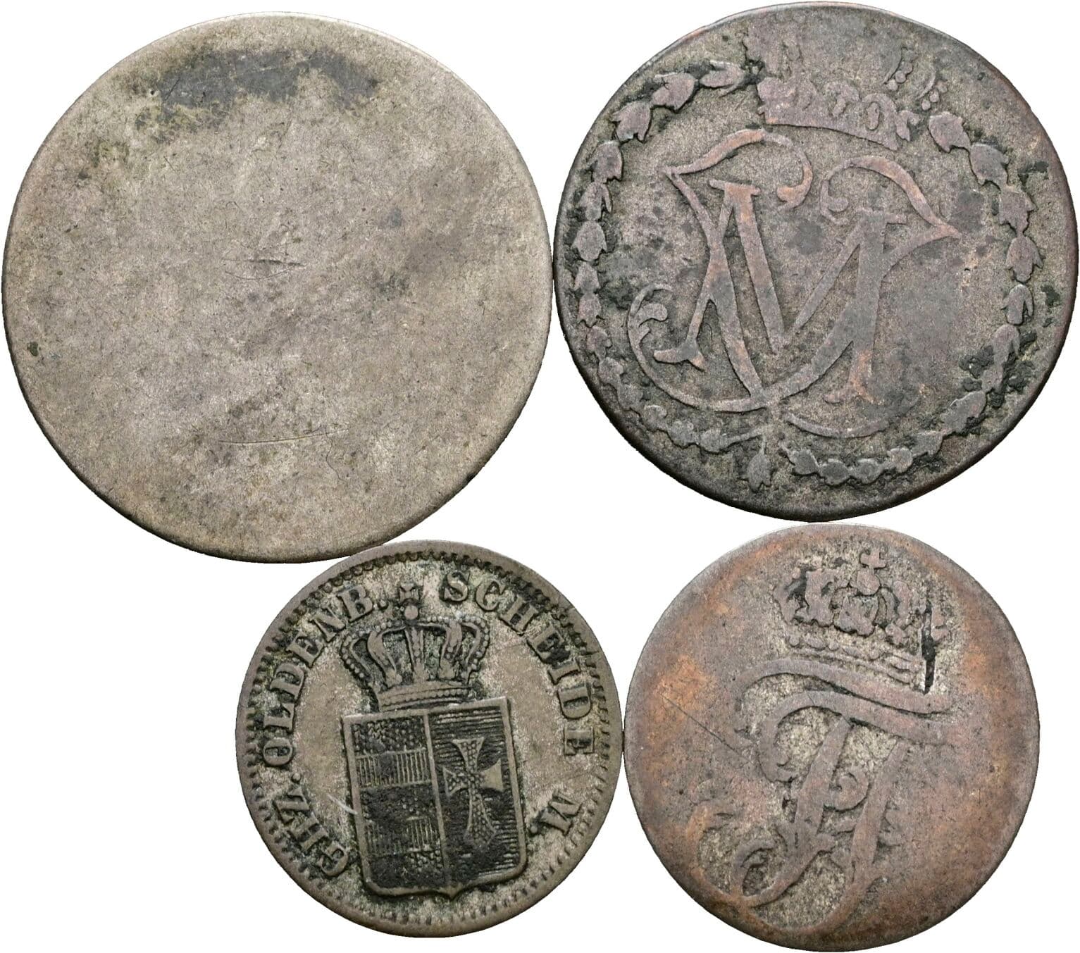 Lot 4 Stück Silber Kleinmünzen – Rückseite