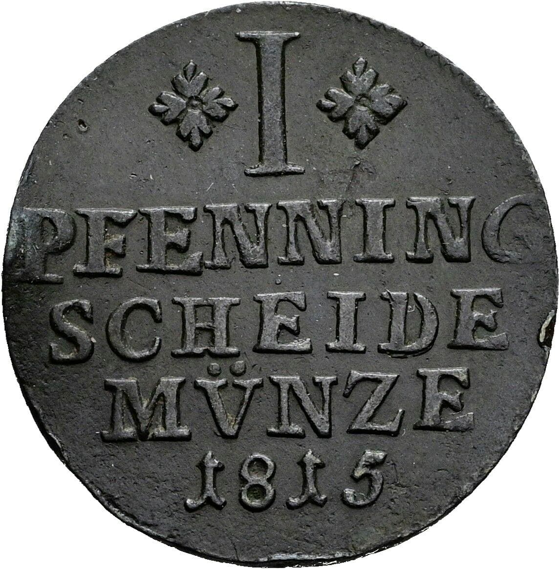 1 Pfennig Friedrich Wilhelm 1815 – Vorderseite