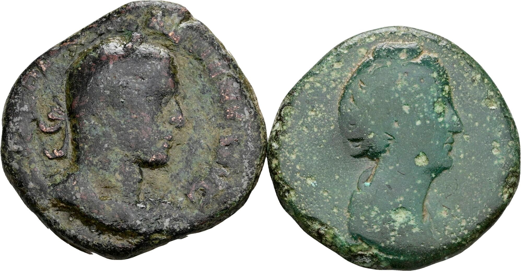 Lot 2 Stück Bronzemünzen – Vorderseite