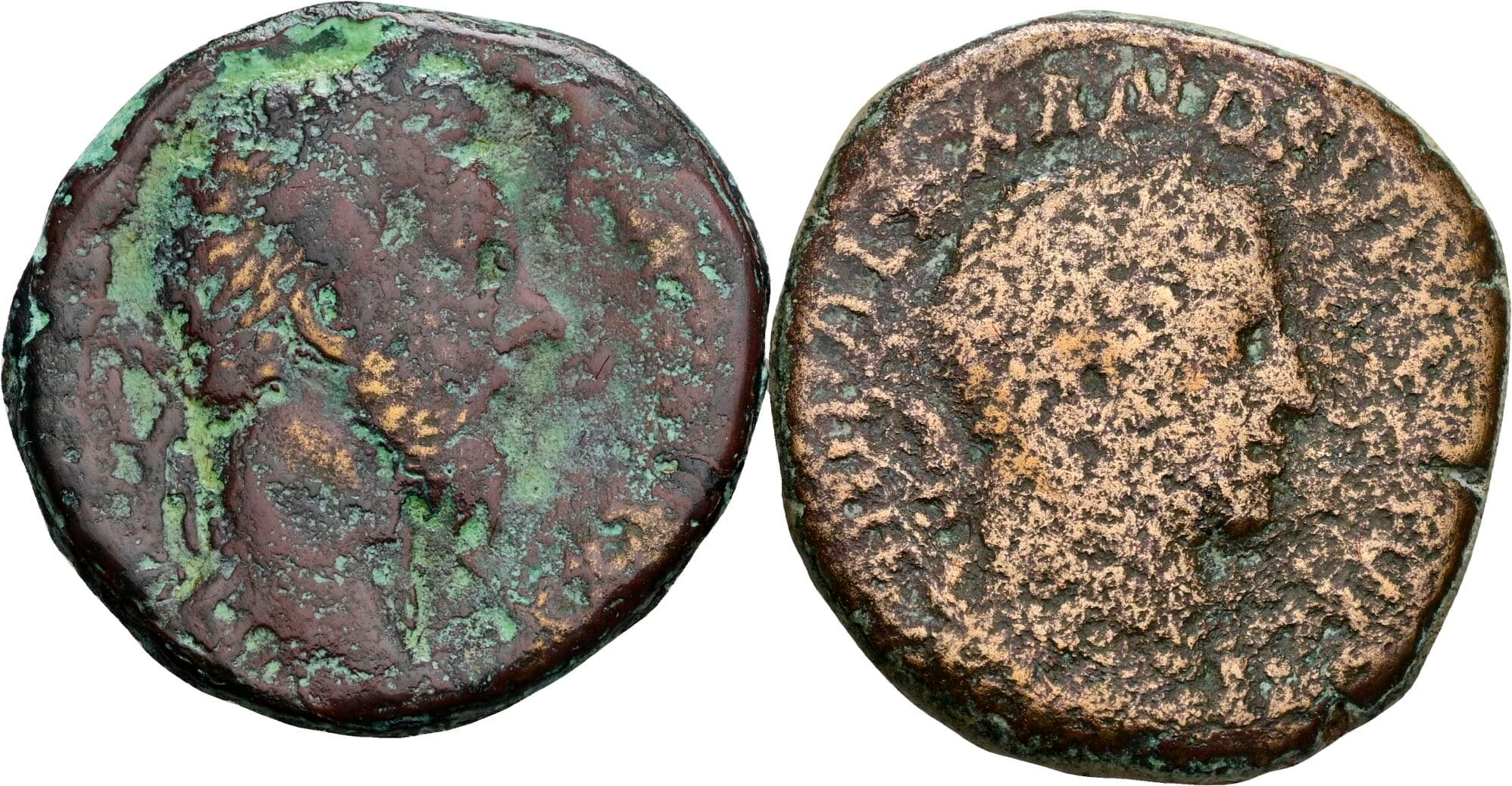 Lot 2 Stück Bronzemünzen – Vorderseite