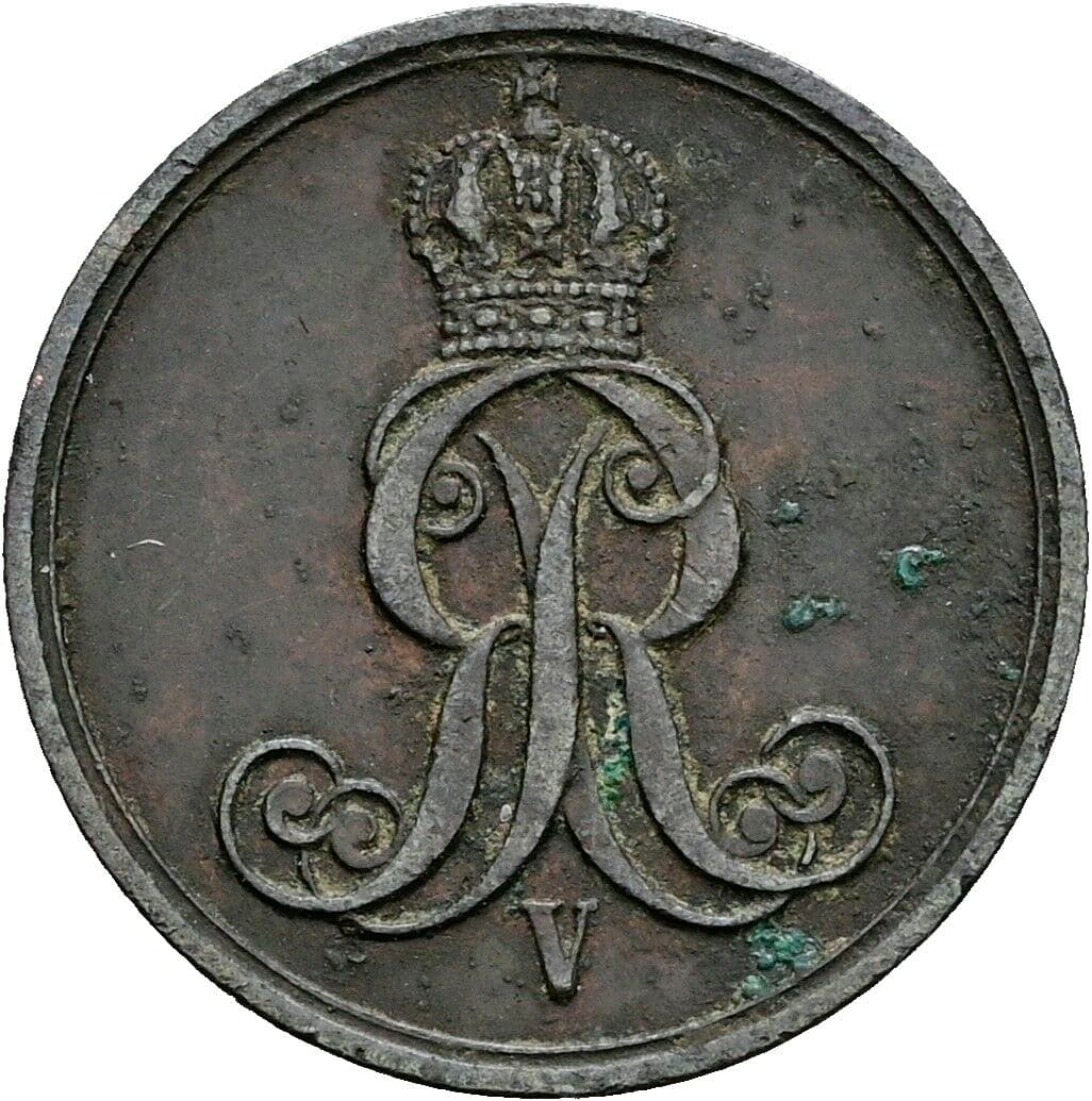 1 Pfennig Georg V. 1851-1866 1861 B – Rückseite