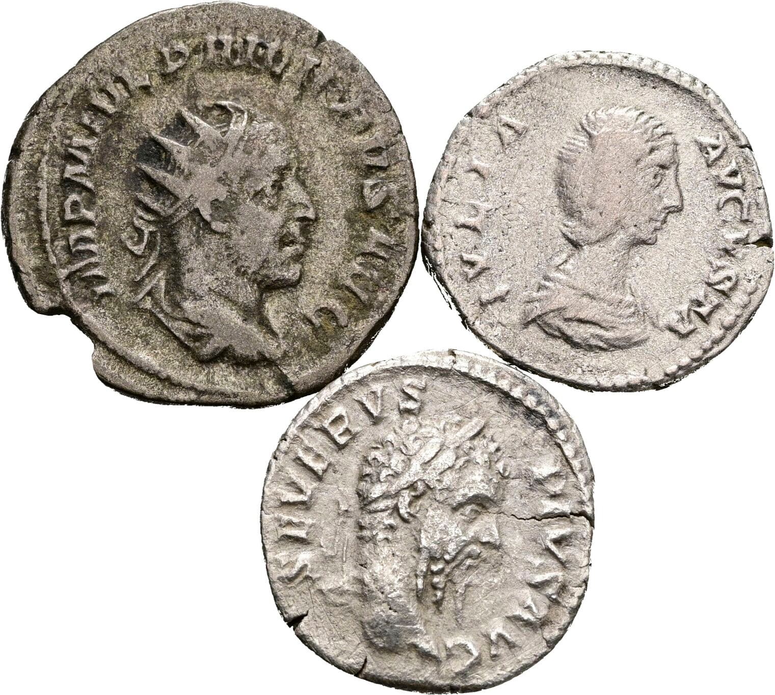 2x Denare+1x Antoninian – Vorderseite