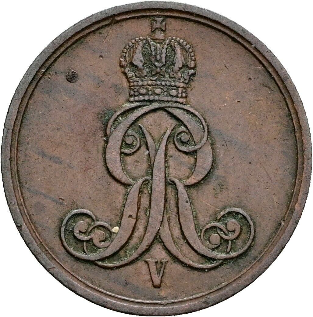 1 Pfennig Georg V. 1851-1866 1862 B – Rückseite