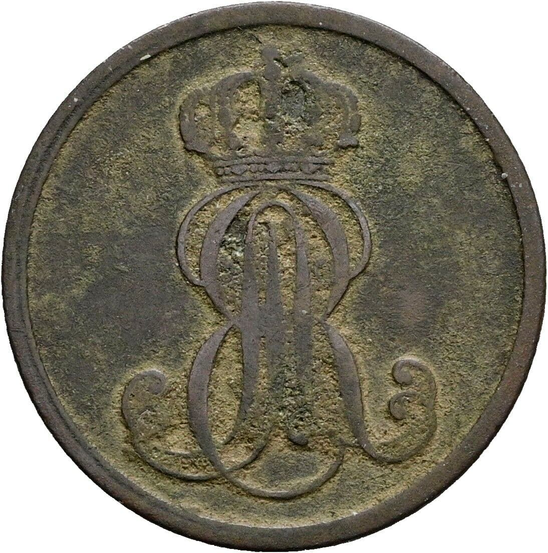 1 Pfennig Georg V. 1851-1866 1851 B – Rückseite