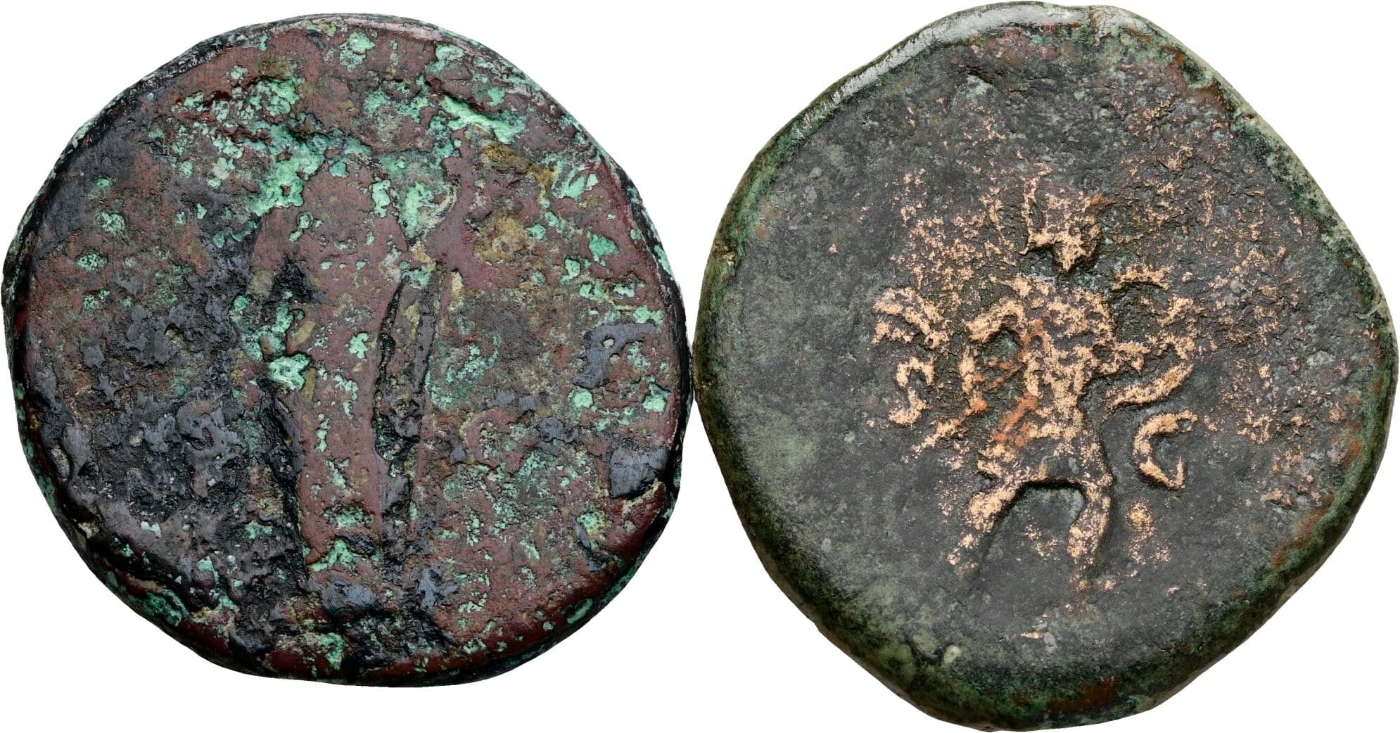 Lot 2 Stück Bronzemünzen – Rückseite