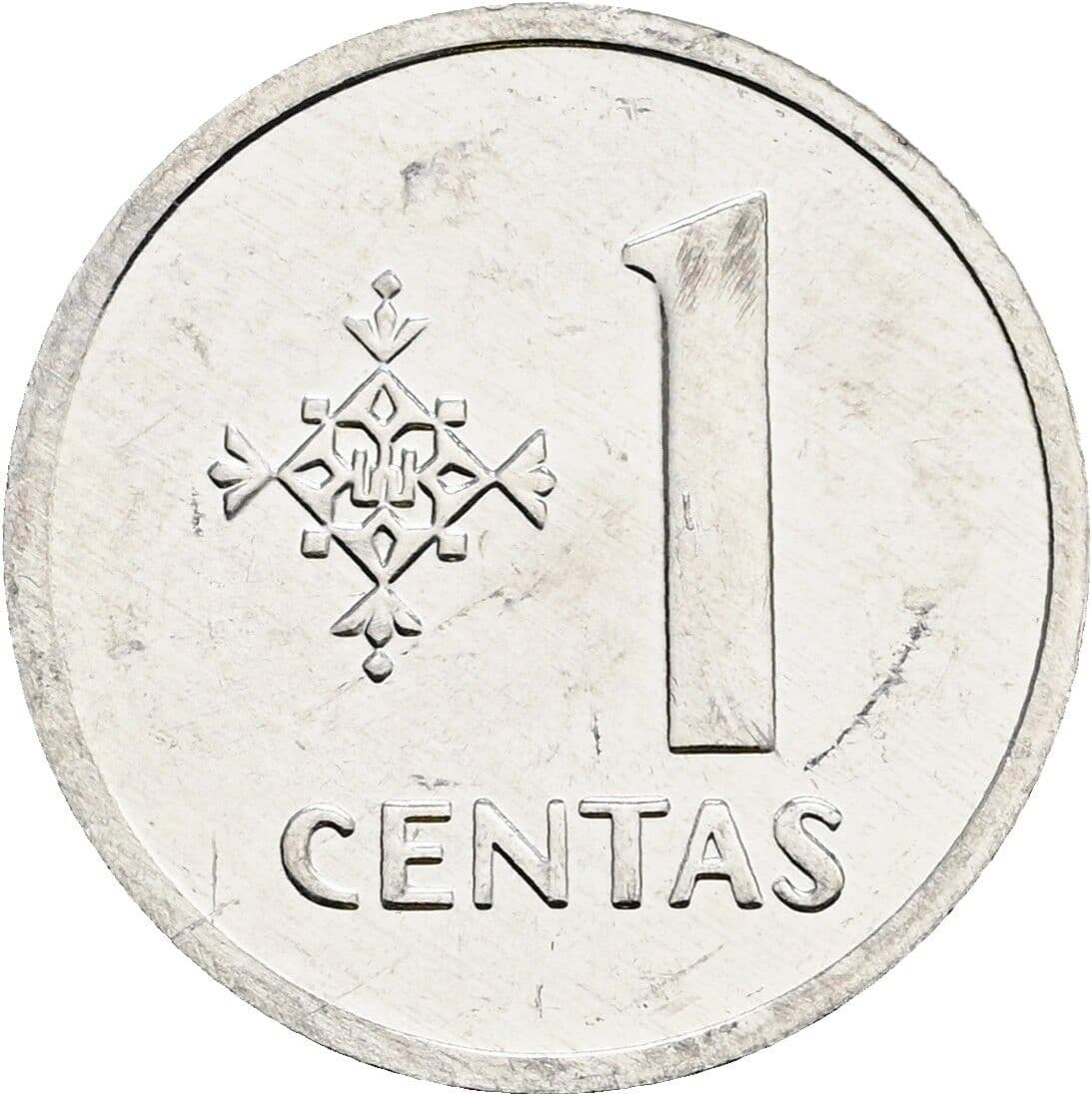 1 Centas 1991 – Vorderseite