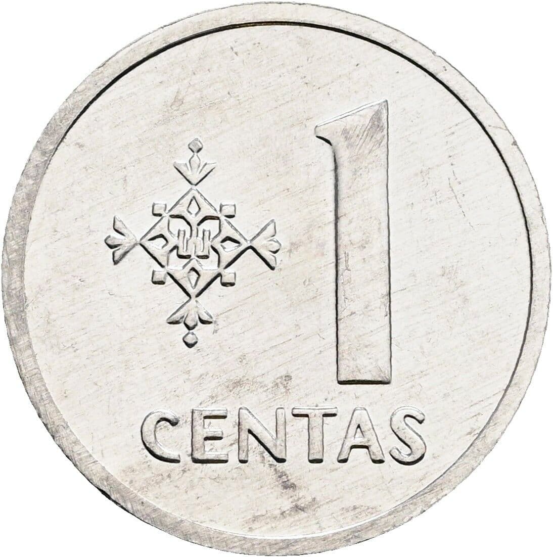 1 Centas 1991 – Vorderseite