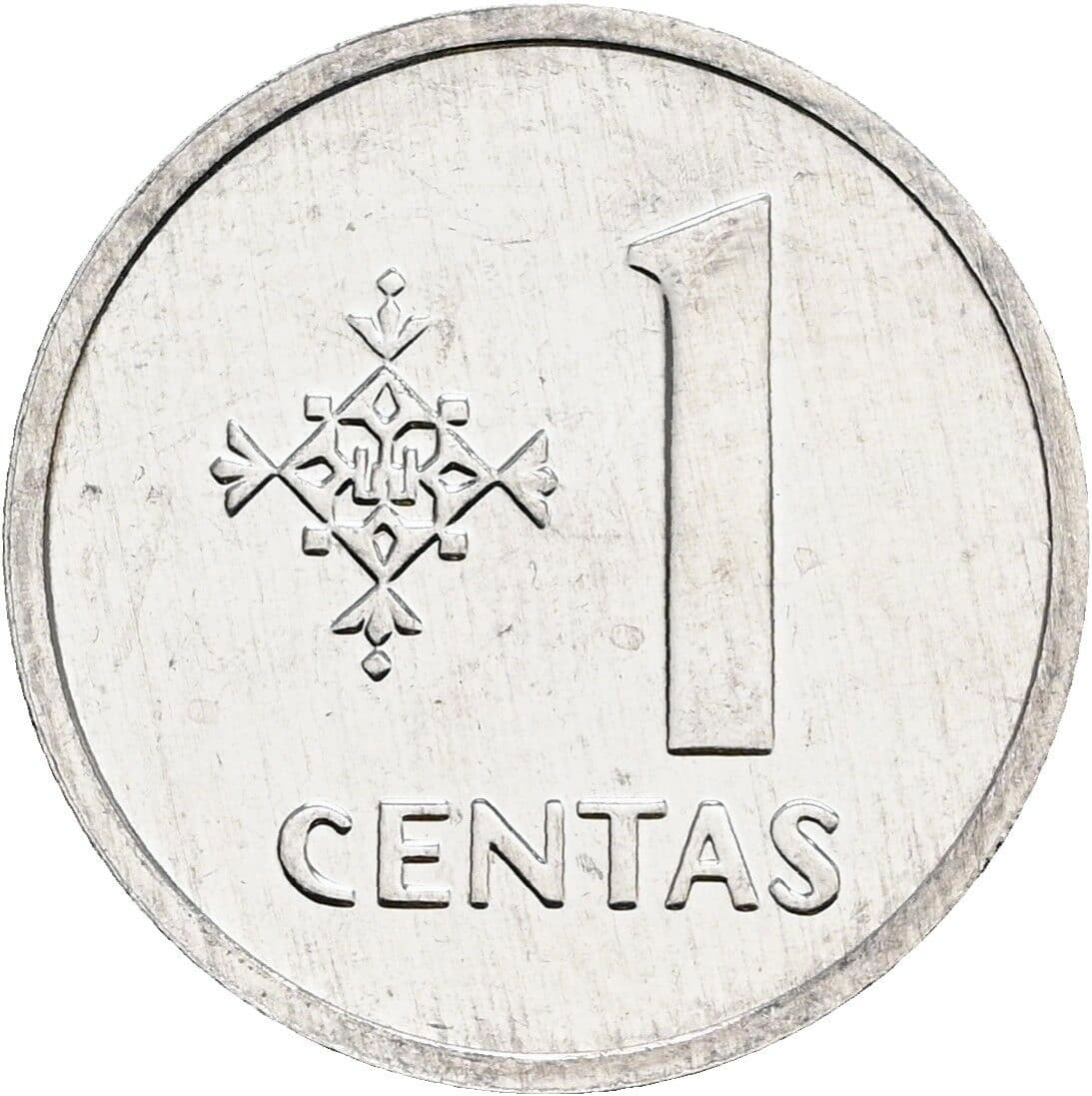 1 Centas 1991 – Vorderseite