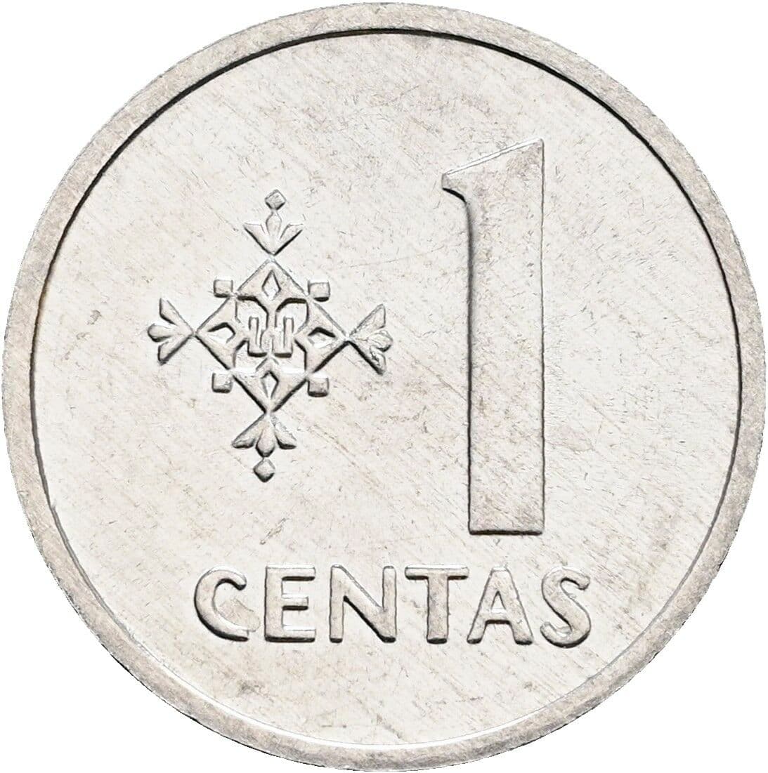1 Centas 1991 – Vorderseite