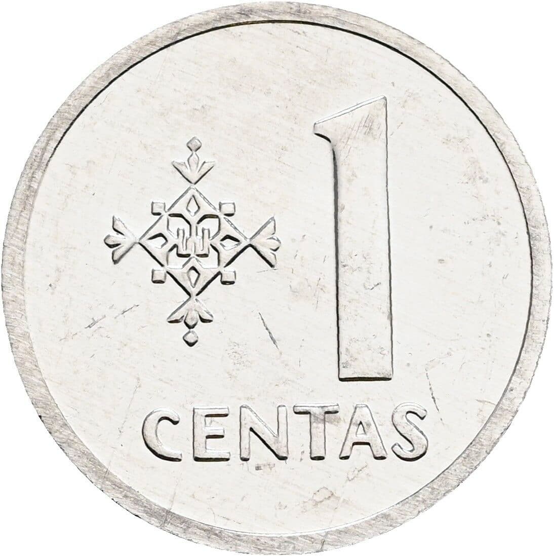 1 Centas 1991 – Vorderseite