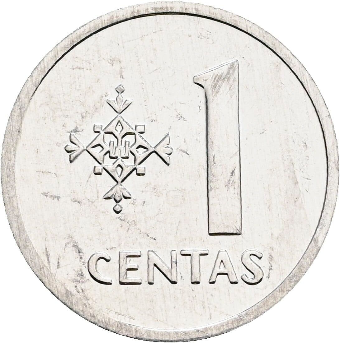 1 Centas 1991 – Vorderseite