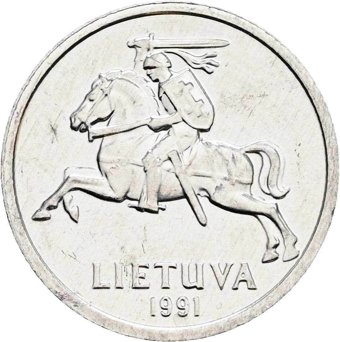 1 Centas 1991 – Rückseite