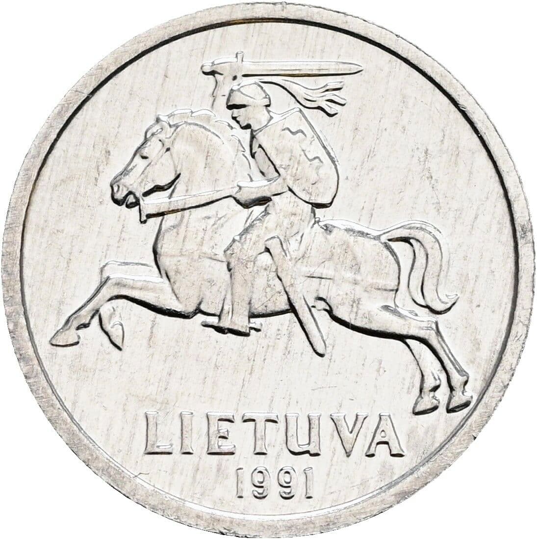 1 Centas 1991 – Rückseite