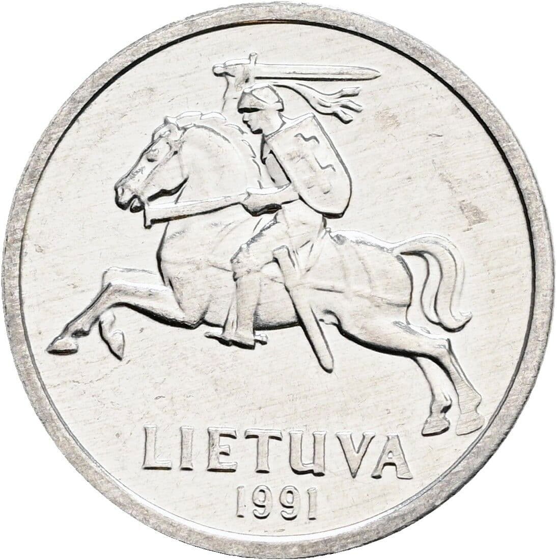 1 Centas 1991 – Rückseite