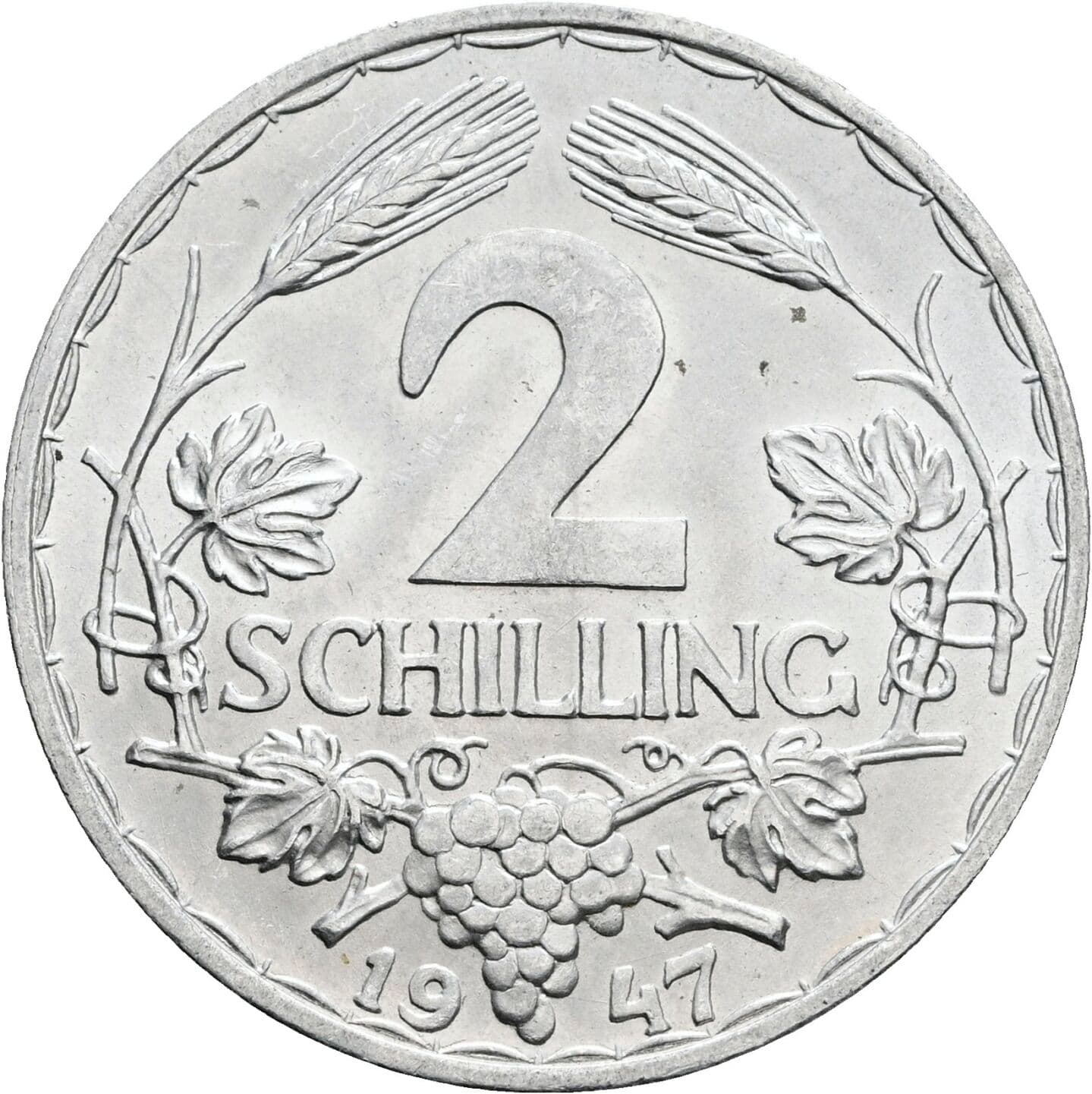 2 Schilling 1947 – Vorderseite